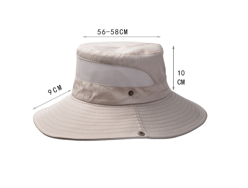 9201-BLACK Sun HatS Wide Brim Bucket Outdoor Fishing Hiking Cap UV Protection