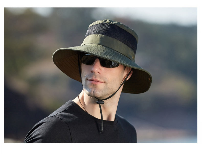 9201-DGREENSun HatS Wide Brim Bucket Outdoor Fishing Hiking Cap UV Protection