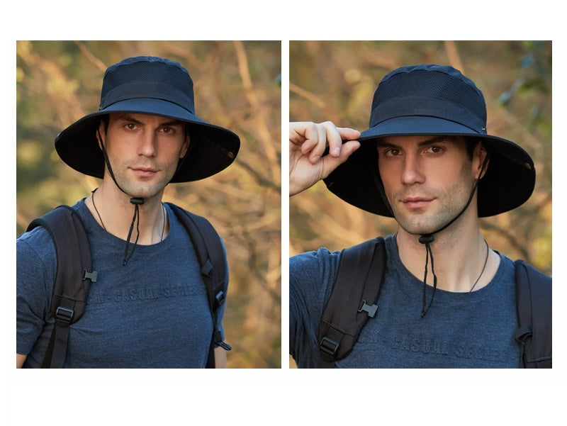 9201-NAVY Sun HatS Wide Brim Bucket Outdoor Fishing Hiking Cap UV Protection