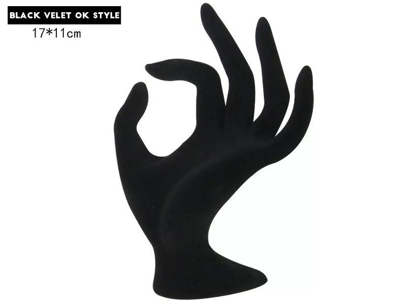 Female Mannequin Hand Arm Women Display Base Gloves Jewelry Model Black - VELVET