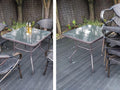 80CM Quality Tempered Glass Square Garden Table