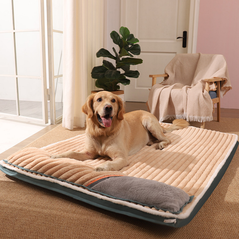 L Plush and Velvet Waves Perfect Comfort Dog Bed 97cm