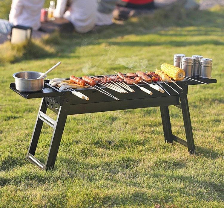 Folding Barbecue BBQ Charcoal Grill Black For Camping, Picnic, Outdoor, Travel