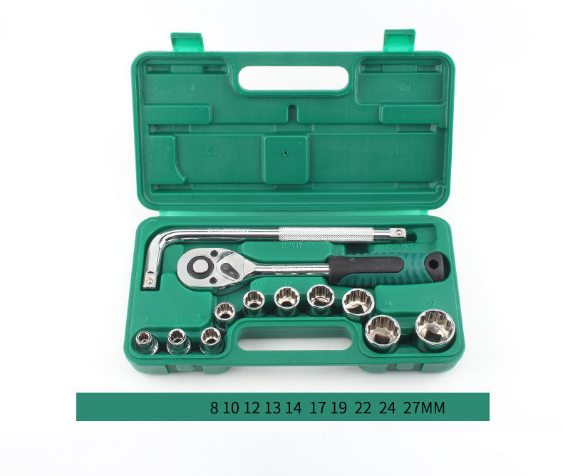 13pcs 1/2 Inch 12-point Ratchet Socket Wrench Set Drive Socket Repairing Kit