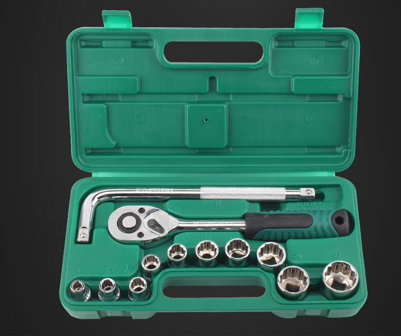 13pcs 1/2 Inch 12-point Ratchet Socket Wrench Set Drive Socket Repairing Kit