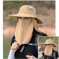 Wide Brim Outdoor Fishing Hiking Cap UV Protection - Beige