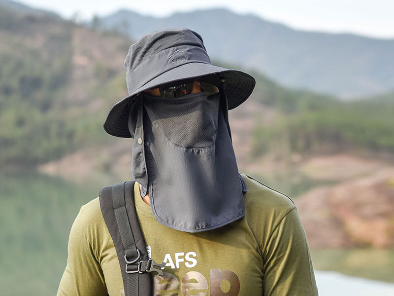9073GREY Sun HatS Wide Brim Bucket Outdoor Fishing Hiking Cap UV Protection