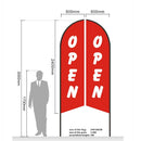 Open 3M Feather Banner Flag by dealonlinenz featuring bold "OPEN" sign for commercial storefronts and outdoor advertising displays.