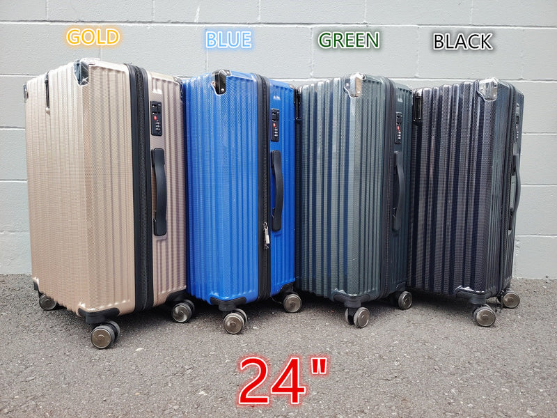 24" Suitcase Cabin Carry on Check in Travel Light Weight Luggage - Gold