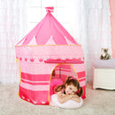 Pink dealonlinenz pop-up castle play tent for little princesses, with colorful fabric and playful design for kids' indoor play.