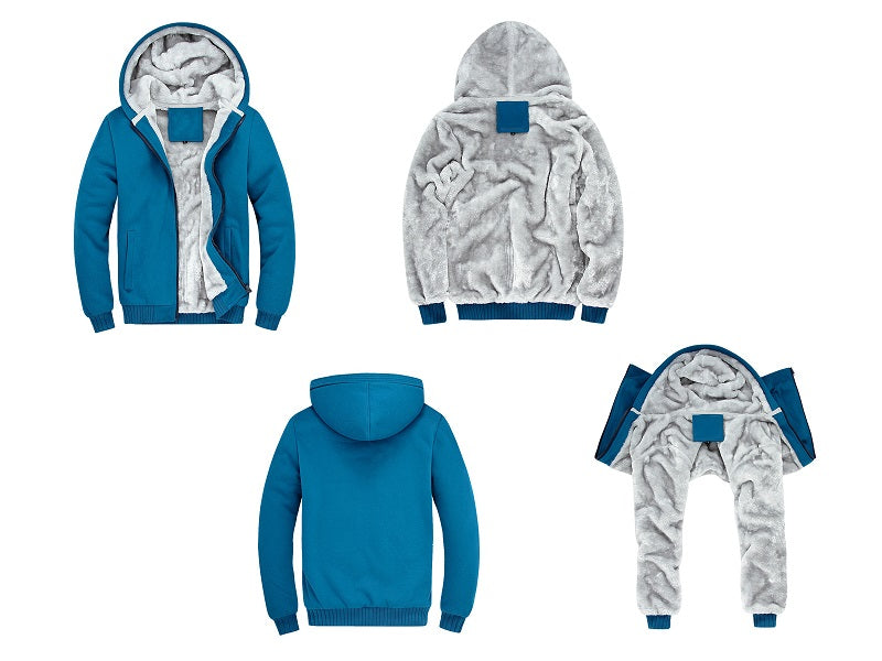 Fleece Lining Thermal Hood Jacket Size