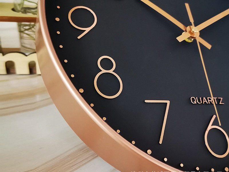 ROSE GOLD/BLACK 30CM FASHION CLOCK