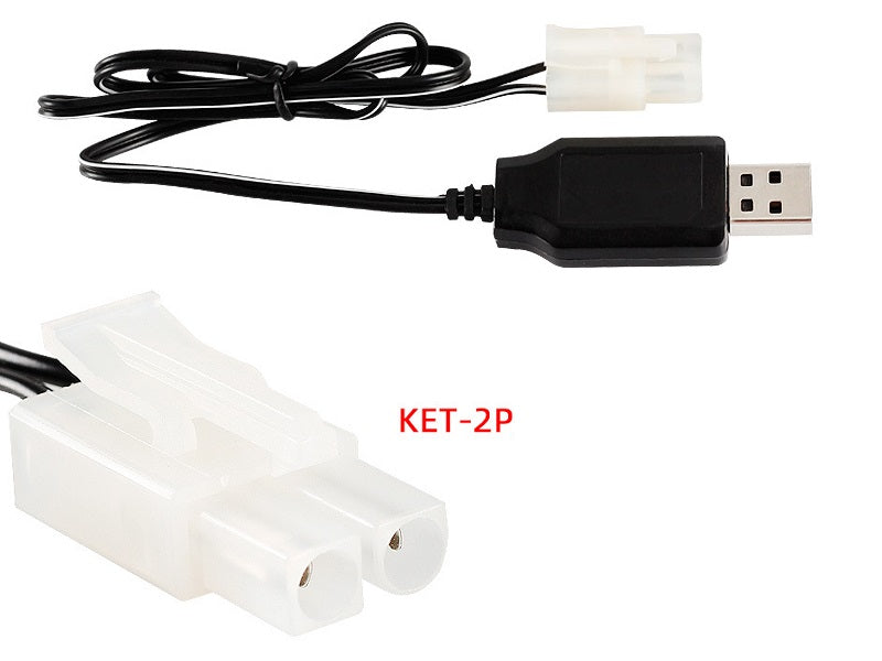 9.6V USB KET-2P Charging Cable for Car or Boat White