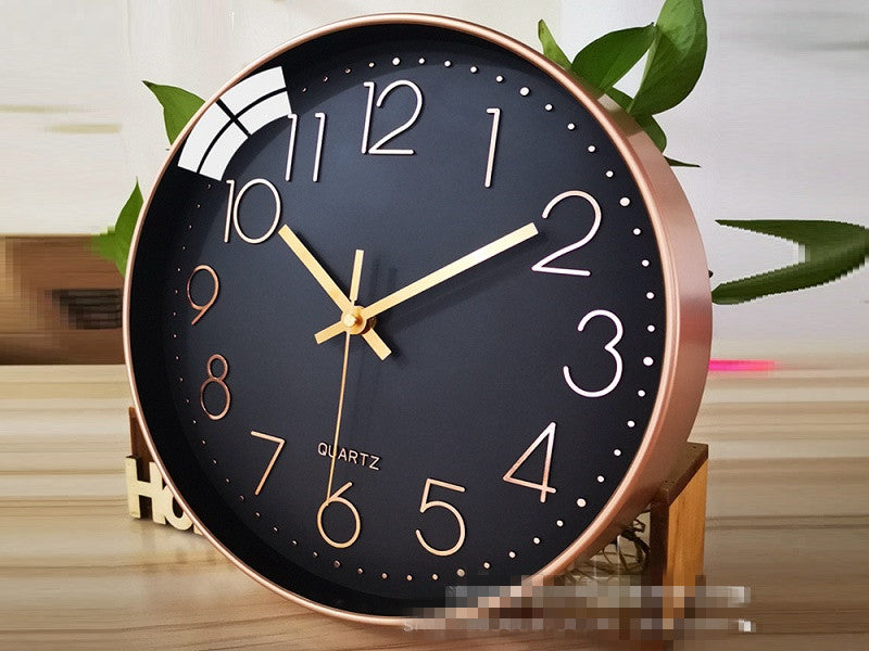 ROSE GOLD/BLACK 30CM FASHION CLOCK