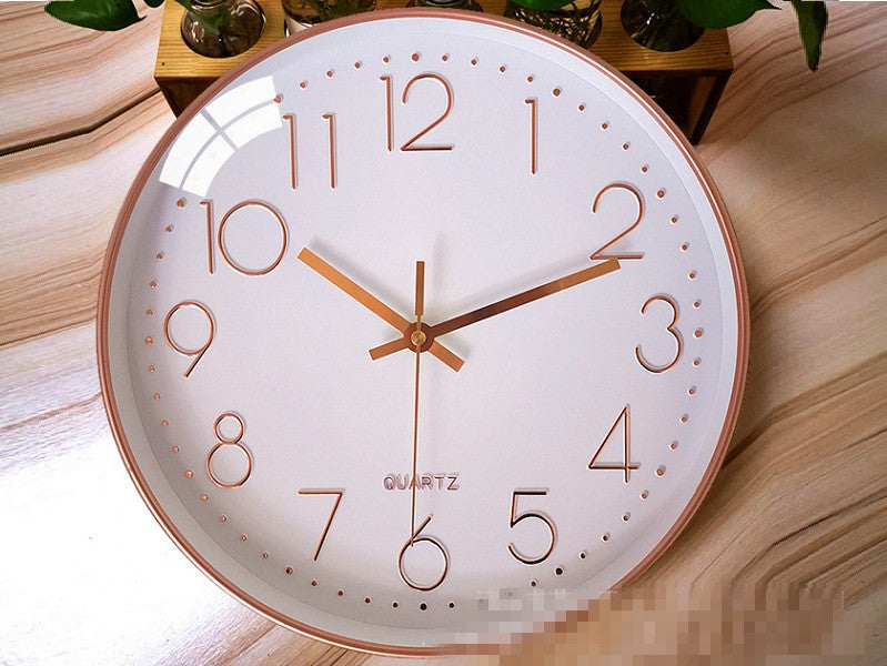 GOLD/WHITE 30CM FASHION CLOCK