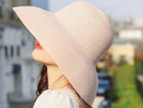 Sun Straw Hat Wide Brim Floppy Derby Summer Beach Cap - PINK
