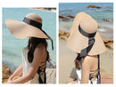 GREY- 16cm Wide Brim Women Lady Sun Straw Hat Floppy Derby Summer Beach Cap