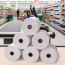 Dealonlinenz thermal paper receipt roll, 80mm x 80mm size, 65m length, perfect for POS printers, shown in the product image.