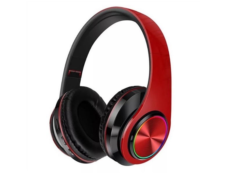 RED/B- Wireless Bluetooth Headset Headphones Foldable Stereo Earphones LED Super