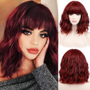 Women Mid Wig with Hat Blond Synthetic Hair Full Wigs High Quality
