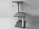 Dealonlinenz 84cm white cat tree with 2 levels and scratching post featuring a small mouse toy for cats.