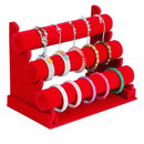Velvet 3-Level Bracelet Watch Display Stand/Holder - RED