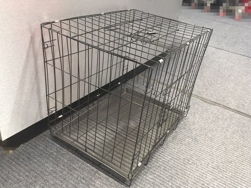 Pet Cage - 60cm Wide Collapsible Metal Pet Cage Black