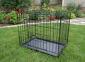 Pet Cage - 60cm Wide Collapsible Metal Pet Cage Black