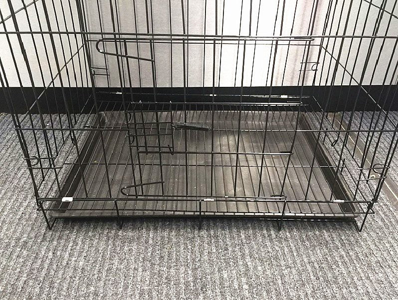 Pet Cage - 60cm Wide Collapsible Metal Pet Cage Black