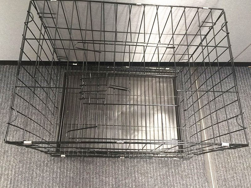 Pet Cage - 60cm Wide Collapsible Metal Pet Cage Black