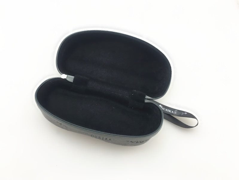 GREY Portable Unisex Zipper Eye Glasses Sunglasses Hard Case Storage Box
