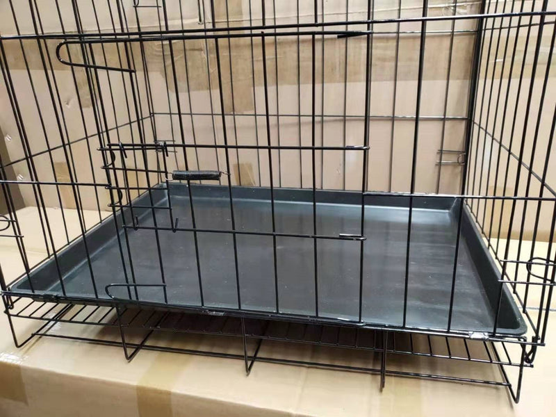 Pet Cage - 60cm Wide Collapsible Metal Pet Cage Black