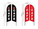 'CAFE-RED' 3.4m Sign Commercial Feather Banner Flag