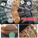 24 Pairs Mens Slipper Fuzzy Socks Winter Super Warm Soft Socks with Grippers