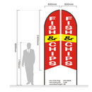 Fish & Chips Double sided print Flag