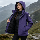 Thickened Lined Heated Jacket Waterproof Purple