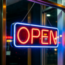 Large OPEN Sign Size L Neon LED Flashing & Remote Control 55CM