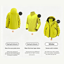 Unisex 3-in-1 Detachable Outdoor Jacket Waterproof Windproof Mountain Coat