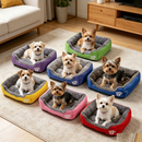 54cm Colourful Calming Dog Bed Warming Washable M