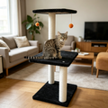 84CM 2 Levels Cat Tree Scratching Post with Mouse Black