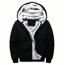 Fleece Lining Thermal Hood Jacket BLACK/5XL