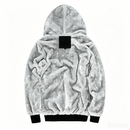 Fleece Lining Thermal Hood Jacket BLACK/5XL