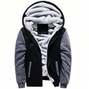 Black Mix Fleece Lining Thermal Hood Jacket Size 4xl