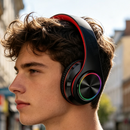 Dealonlinenz wireless Bluetooth headset with foldable stereo earphones, LED indicator and comfortable over-ear design.