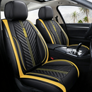 Dealonlinenz faux leather car seat cover set for 5-seater, includes front and rear cushions, premium quality full seat protection.