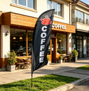 ‘COFFEE’ 4m Sign Commercial Feather Banner Flag