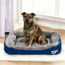Colourful Calming Dog Bed Warming Washable L 66cm - blue