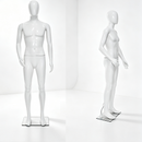 Full male mannequin in white, 185cm tall, displayed by dealonlinenz, showcasing realistic human features for retail displays.