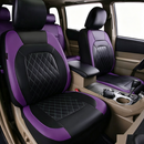 Universal Fit Faux Leather Full Set Black Automotive Seat Covers fits