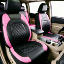 Universal Fit Faux Leather Full Set Black Automotive Seat Covers fits